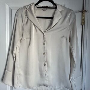 H&M satin Cream Blouse